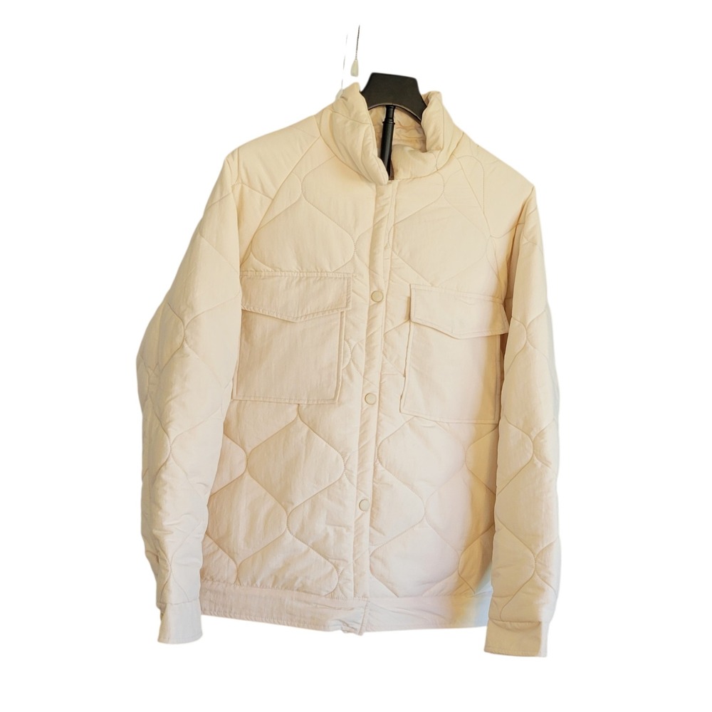 Kaiia Womens Jacket Size Small Onion Quilt Shacket Ecru Quilted Puffer New